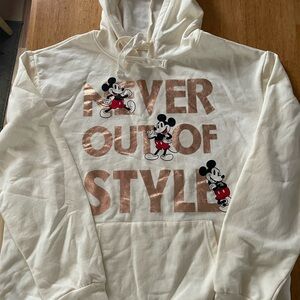 Disney Cream Hoodie with Mickey Mouse Logo